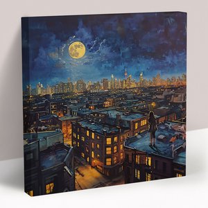 Gazing at the Moon Art Prints | Custom Canvas